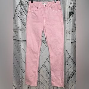 ZARA High Waisted Jeans Pink 8